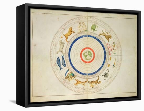 Zodiac Calendar, from an Atlas of the World in 33 Maps, Venice, 1st September 1553-Battista Agnese-Framed Premier Image Canvas