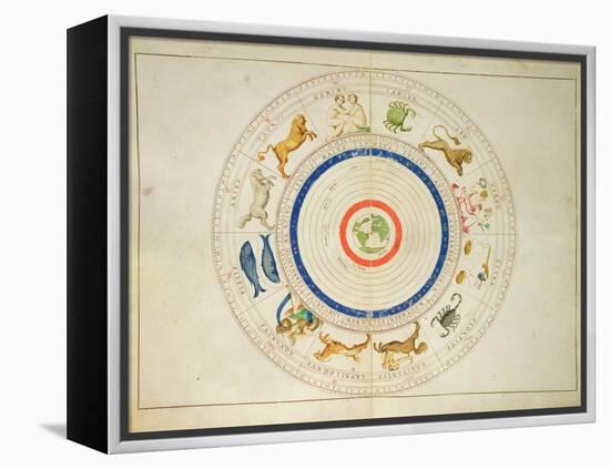 Zodiac Calendar, from an Atlas of the World in 33 Maps, Venice, 1st September 1553-Battista Agnese-Framed Premier Image Canvas