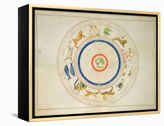 Zodiac Calendar, from an Atlas of the World in 33 Maps, Venice, 1st September 1553-Battista Agnese-Framed Premier Image Canvas