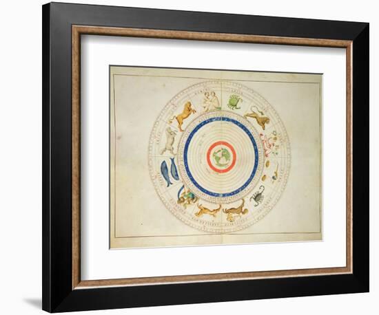 Zodiac Calendar, from an Atlas of the World in 33 Maps, Venice, 1st September 1553-Battista Agnese-Framed Giclee Print