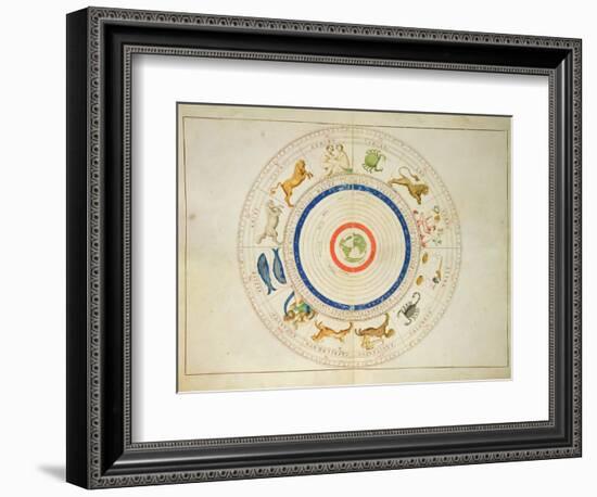 Zodiac Calendar, from an Atlas of the World in 33 Maps, Venice, 1st September 1553-Battista Agnese-Framed Giclee Print