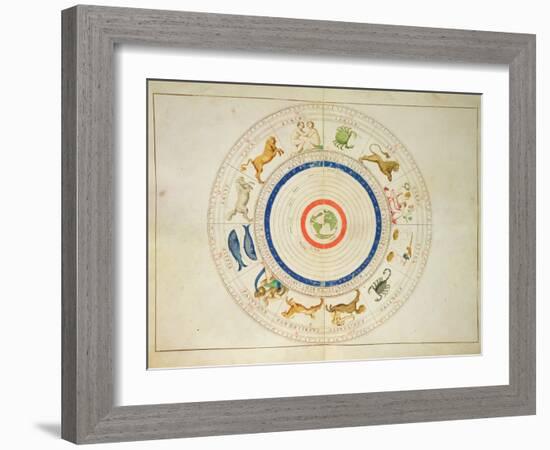 Zodiac Calendar, from an Atlas of the World in 33 Maps, Venice, 1st September 1553-Battista Agnese-Framed Giclee Print