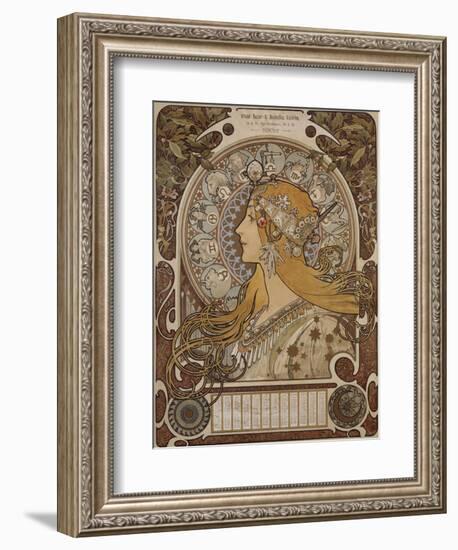 Zodiac, Grand Bazar and Nouvelles Galeries, Tours, 1896-Alphonse Mucha-Framed Giclee Print