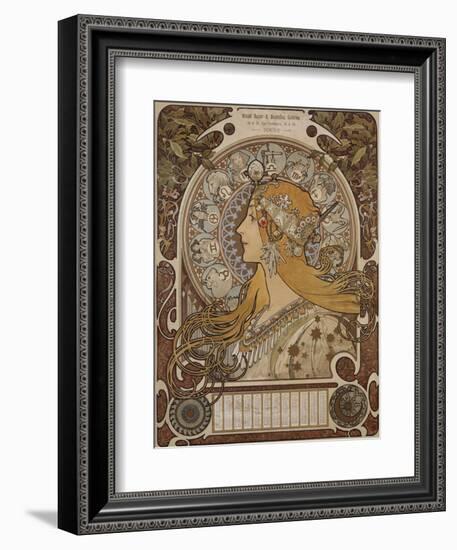 Zodiac, Grand Bazar and Nouvelles Galeries, Tours, 1896-Alphonse Mucha-Framed Giclee Print