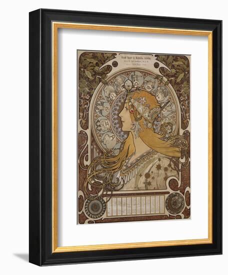 Zodiac, Grand Bazar and Nouvelles Galeries, Tours, 1896-Alphonse Mucha-Framed Giclee Print