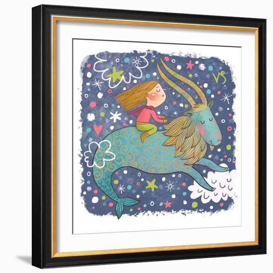 Zodiac Sign - Capricorn-smilewithjul-Framed Premium Giclee Print