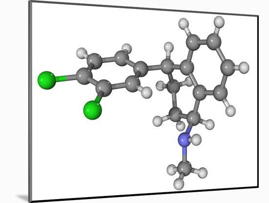 Zoloft Antidepressant Drug Molecule-Laguna Design-Mounted Photographic Print