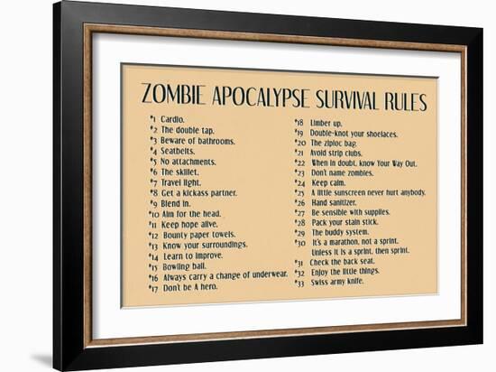 Zombie Apocalypse Rules Movie-null-Framed Art Print