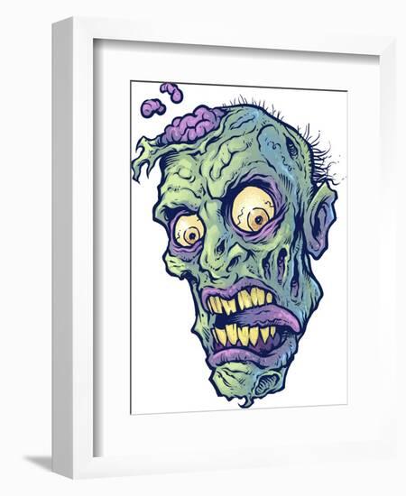 Zombie-Pattern_Head-01-FlyLand Designs-Framed Giclee Print