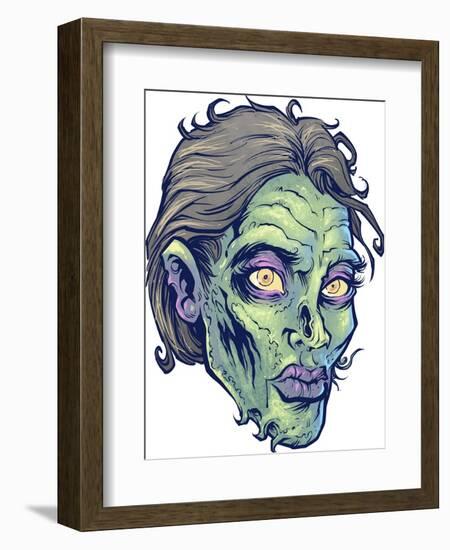 Zombie-Pattern_Head-05-FlyLand Designs-Framed Giclee Print