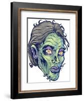 Zombie-Pattern_Head-05-FlyLand Designs-Framed Giclee Print