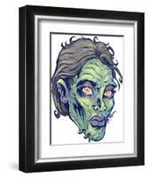 Zombie-Pattern_Head-05-FlyLand Designs-Framed Giclee Print