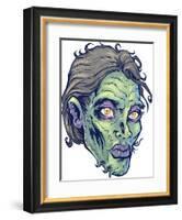Zombie-Pattern_Head-05-FlyLand Designs-Framed Giclee Print