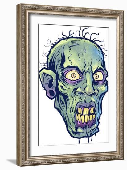 Zombie-Pattern_Head-07-FlyLand Designs-Framed Giclee Print