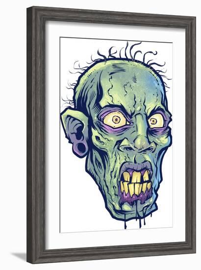 Zombie-Pattern_Head-07-FlyLand Designs-Framed Giclee Print