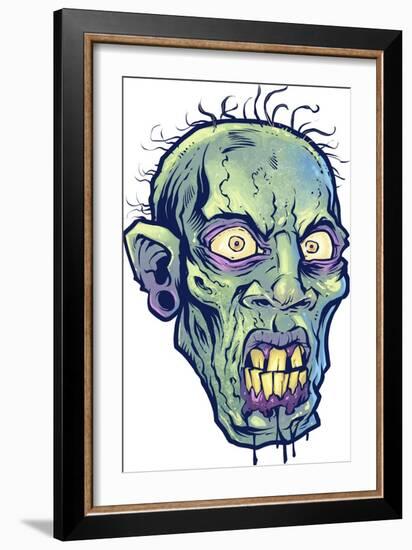 Zombie-Pattern_Head-07-FlyLand Designs-Framed Giclee Print