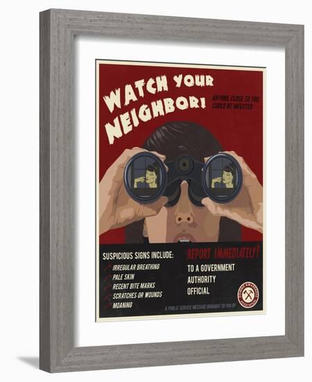 Zombie Poster-Steve Thomas-Framed Giclee Print