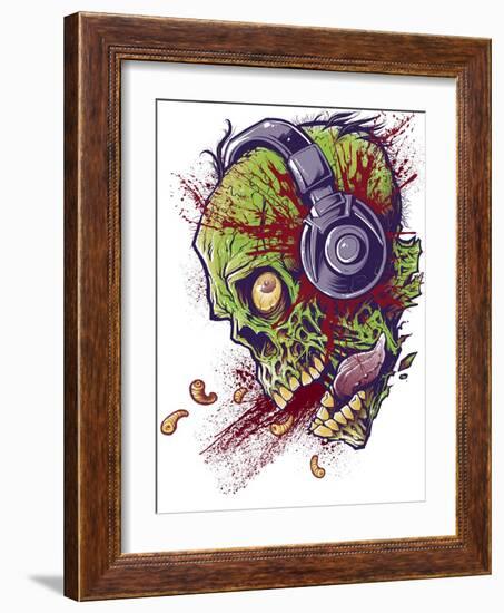 Zombie With Headphones-FlyLand Designs-Framed Giclee Print
