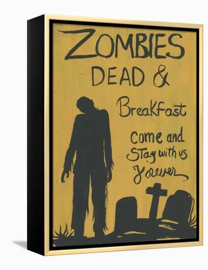 Zombies Dead & Breakfast Halloween-sylvia pimental-Framed Stretched Canvas