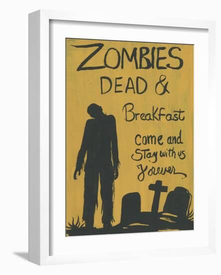 Zombies Dead & Breakfast Halloween-sylvia pimental-Framed Art Print