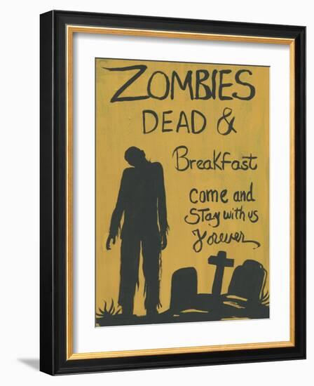 Zombies Dead & Breakfast Halloween-sylvia pimental-Framed Art Print