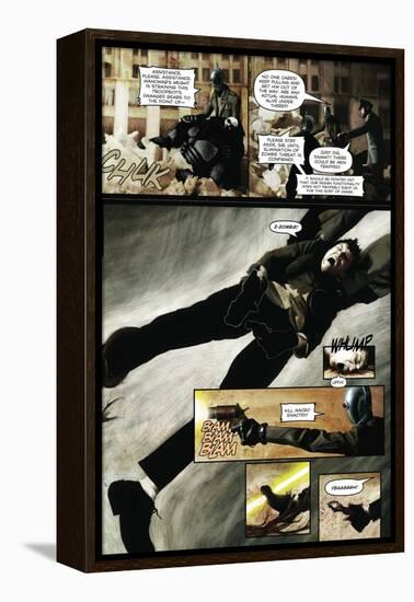 Zombies vs. Robots - Comic Page with Panels-Menton Matthews III-Framed Stretched Canvas