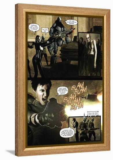 Zombies vs. Robots - Comic Page with Panels-Menton Matthews III-Framed Stretched Canvas