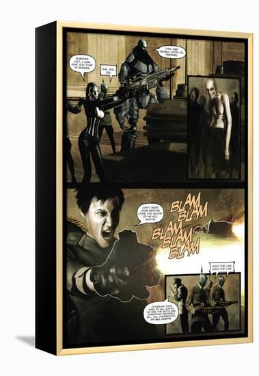 Zombies vs. Robots - Comic Page with Panels-Menton Matthews III-Framed Stretched Canvas