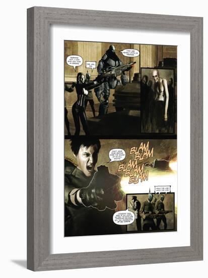 Zombies vs. Robots - Comic Page with Panels-Menton Matthews III-Framed Art Print