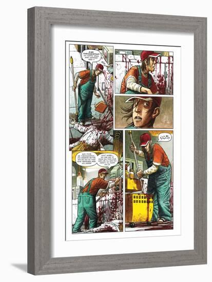 Zombies vs. Robots - Comic Page with Panels-Paul McCaffrey-Framed Premium Giclee Print