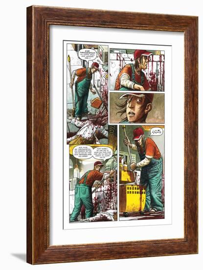 Zombies vs. Robots - Comic Page with Panels-Paul McCaffrey-Framed Premium Giclee Print