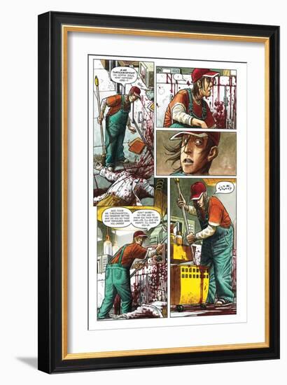 Zombies vs. Robots - Comic Page with Panels-Paul McCaffrey-Framed Premium Giclee Print