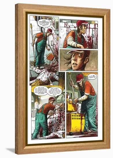 Zombies vs. Robots - Comic Page with Panels-Paul McCaffrey-Framed Stretched Canvas