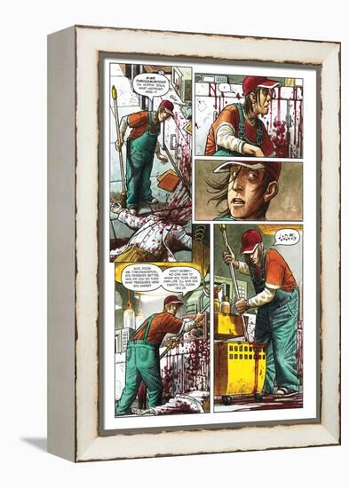 Zombies vs. Robots - Comic Page with Panels-Paul McCaffrey-Framed Stretched Canvas