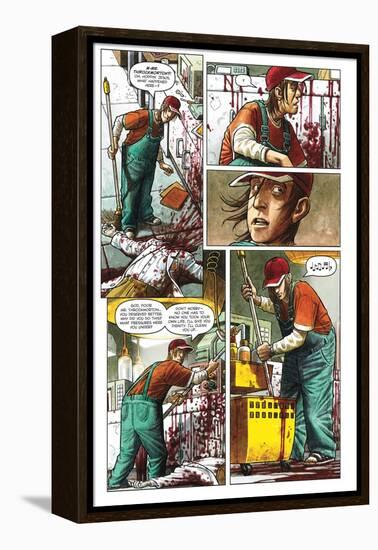 Zombies vs. Robots - Comic Page with Panels-Paul McCaffrey-Framed Stretched Canvas