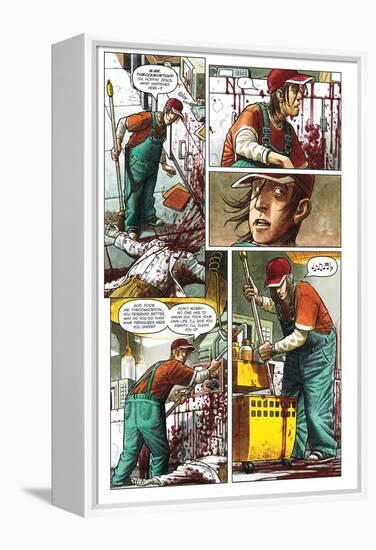 Zombies vs. Robots - Comic Page with Panels-Paul McCaffrey-Framed Stretched Canvas