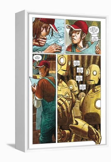 Zombies vs. Robots - Comic Page with Panels-Paul McCaffrey-Framed Stretched Canvas