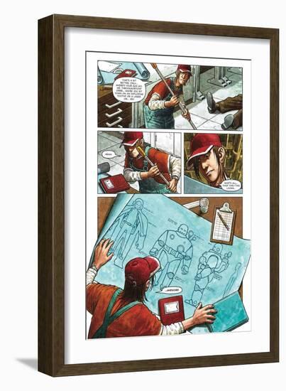 Zombies vs. Robots - Comic Page with Panels-Paul McCaffrey-Framed Premium Giclee Print