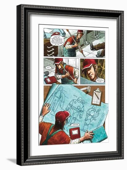 Zombies vs. Robots - Comic Page with Panels-Paul McCaffrey-Framed Premium Giclee Print