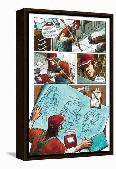 Zombies vs. Robots - Comic Page with Panels-Paul McCaffrey-Framed Stretched Canvas