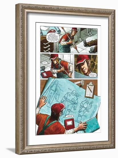 Zombies vs. Robots - Comic Page with Panels-Paul McCaffrey-Framed Art Print