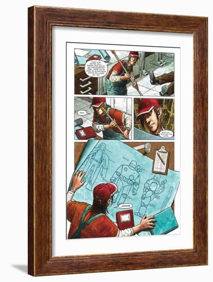 Zombies vs. Robots - Comic Page with Panels-Paul McCaffrey-Framed Art Print