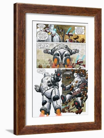 Zombies vs. Robots - Comic Page with Panels-Paul McCaffrey-Framed Art Print