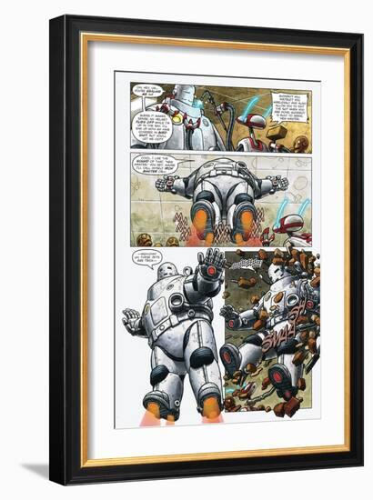 Zombies vs. Robots - Comic Page with Panels-Paul McCaffrey-Framed Art Print