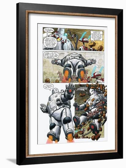 Zombies vs. Robots - Comic Page with Panels-Paul McCaffrey-Framed Premium Giclee Print