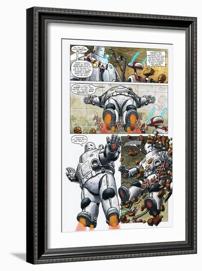 Zombies vs. Robots - Comic Page with Panels-Paul McCaffrey-Framed Premium Giclee Print