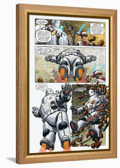 Zombies vs. Robots - Comic Page with Panels-Paul McCaffrey-Framed Stretched Canvas