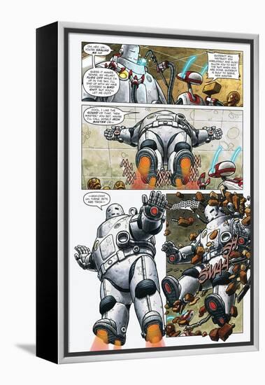 Zombies vs. Robots - Comic Page with Panels-Paul McCaffrey-Framed Stretched Canvas