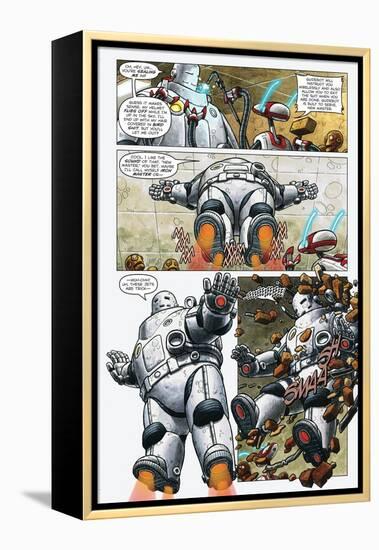 Zombies vs. Robots - Comic Page with Panels-Paul McCaffrey-Framed Stretched Canvas