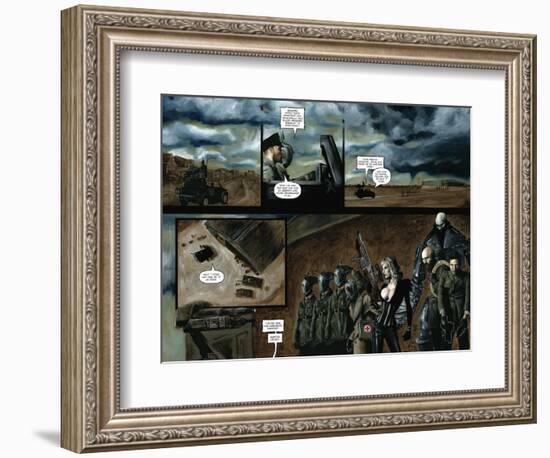 Zombies vs. Robots - Comic Page with Panels-Menton Matthews III-Framed Art Print